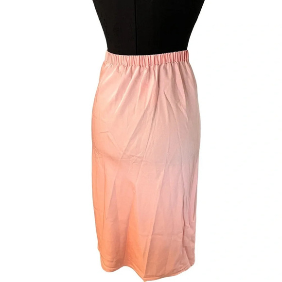 NWT J Crew Factory Peach Pink Satin Slip Skirt Medium - Picture 2 of 7